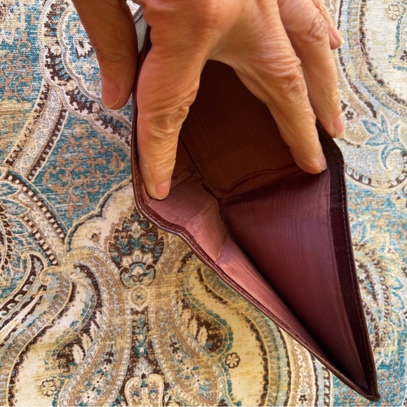 Yves Saint Laurent Wallet Leather Bifold Oxblood Burgundy Designer Vintage - Picture 5 of 7